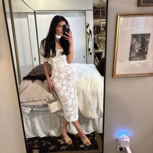 Miss June Paris’ White Lace Floral Appliqué  Dress